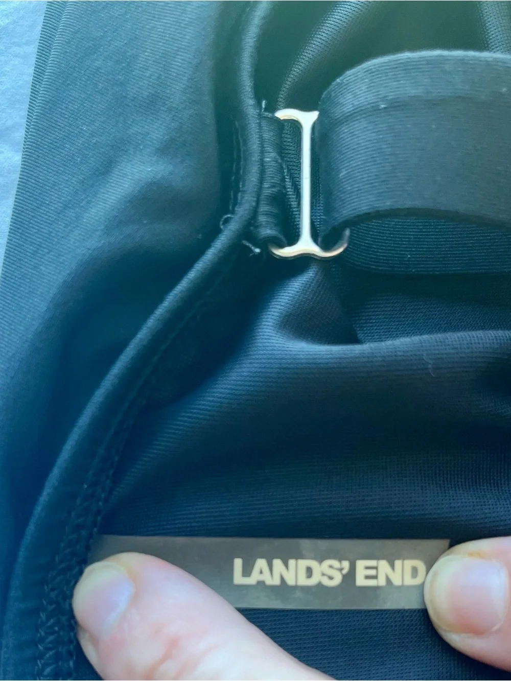 Lands' End Black Tankini Swimsuit Top 24W